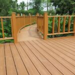 "outdoor-garden-decking-built-with-wpc-decking-planks and posts"